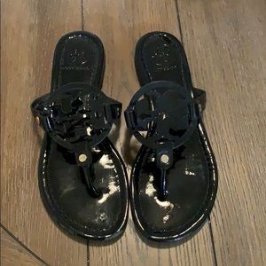 Tory Burch black patent leather sandals - size 7M